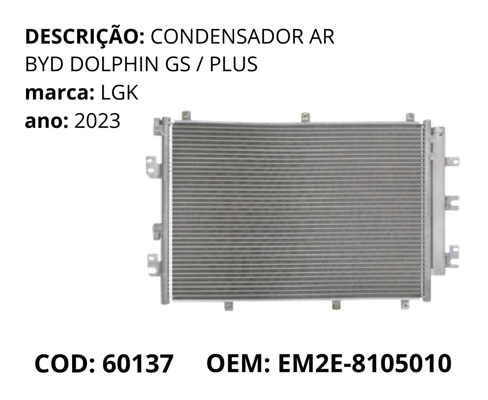 Condensador Ar original para BYD Dolphin GS/Plus, AutoVoltz