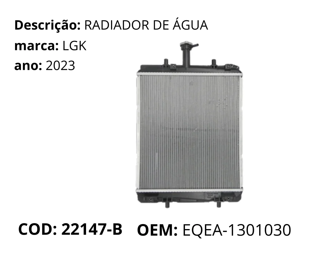Radiador de Agua original para BYD Dolphin Mini, AutoVoltz
