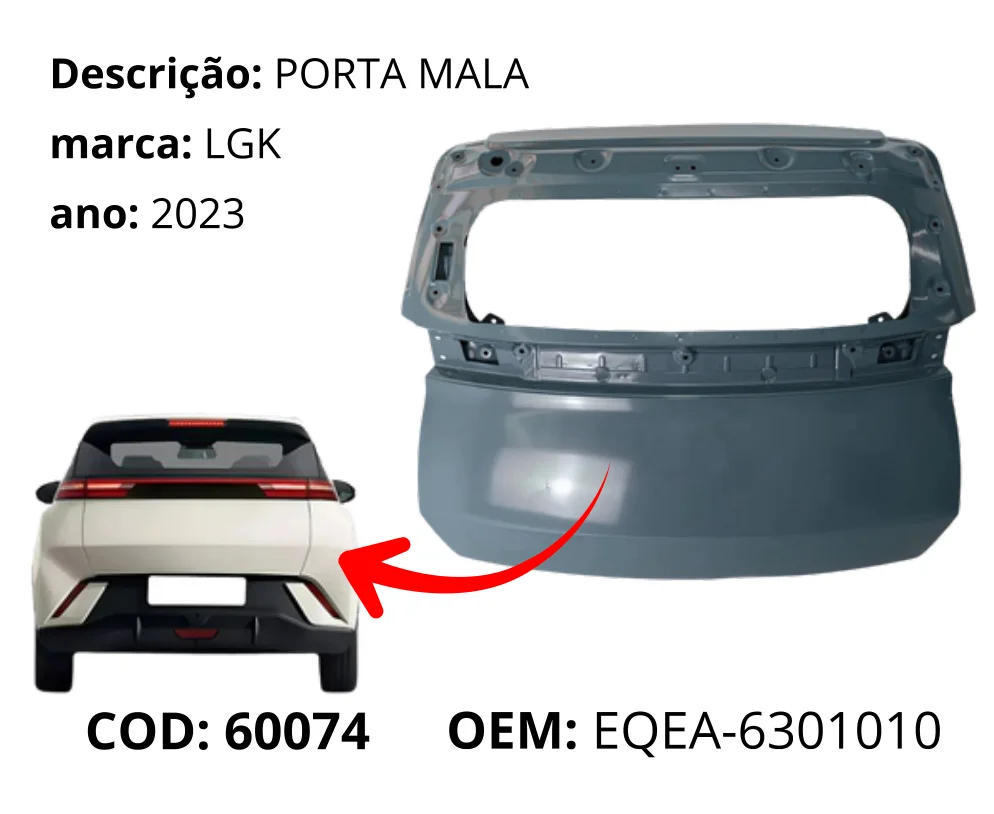 Porta Mala original para BYD Dolphin Mini, AutoVoltz