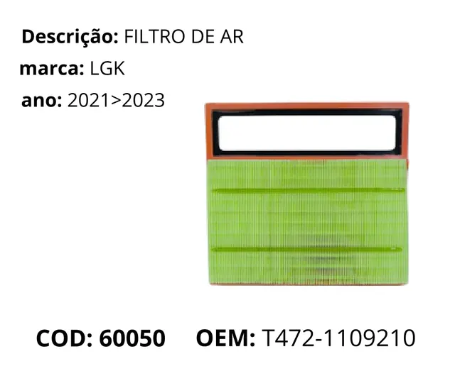 Filtro de Ar original para BYD King, AutoVoltz